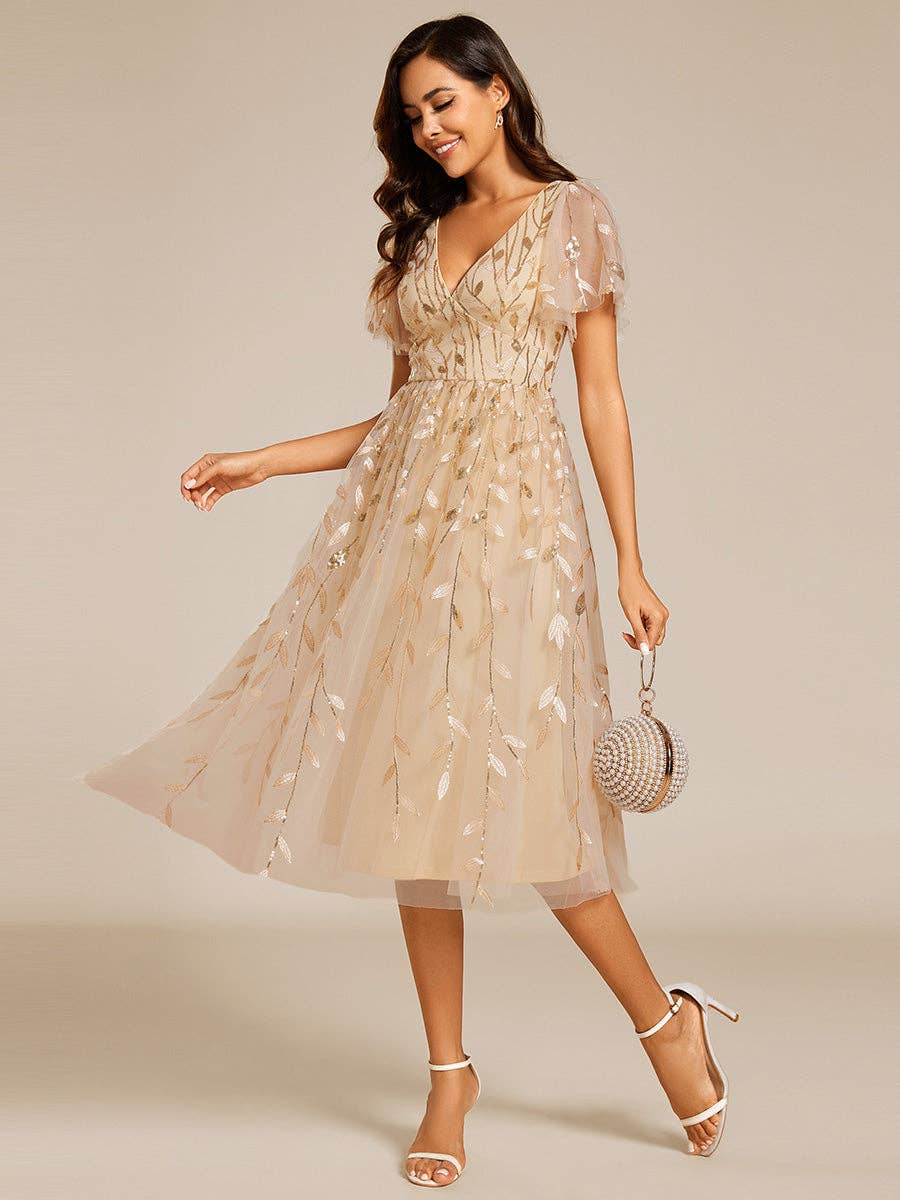 Ruffles Sleeve sequin dress