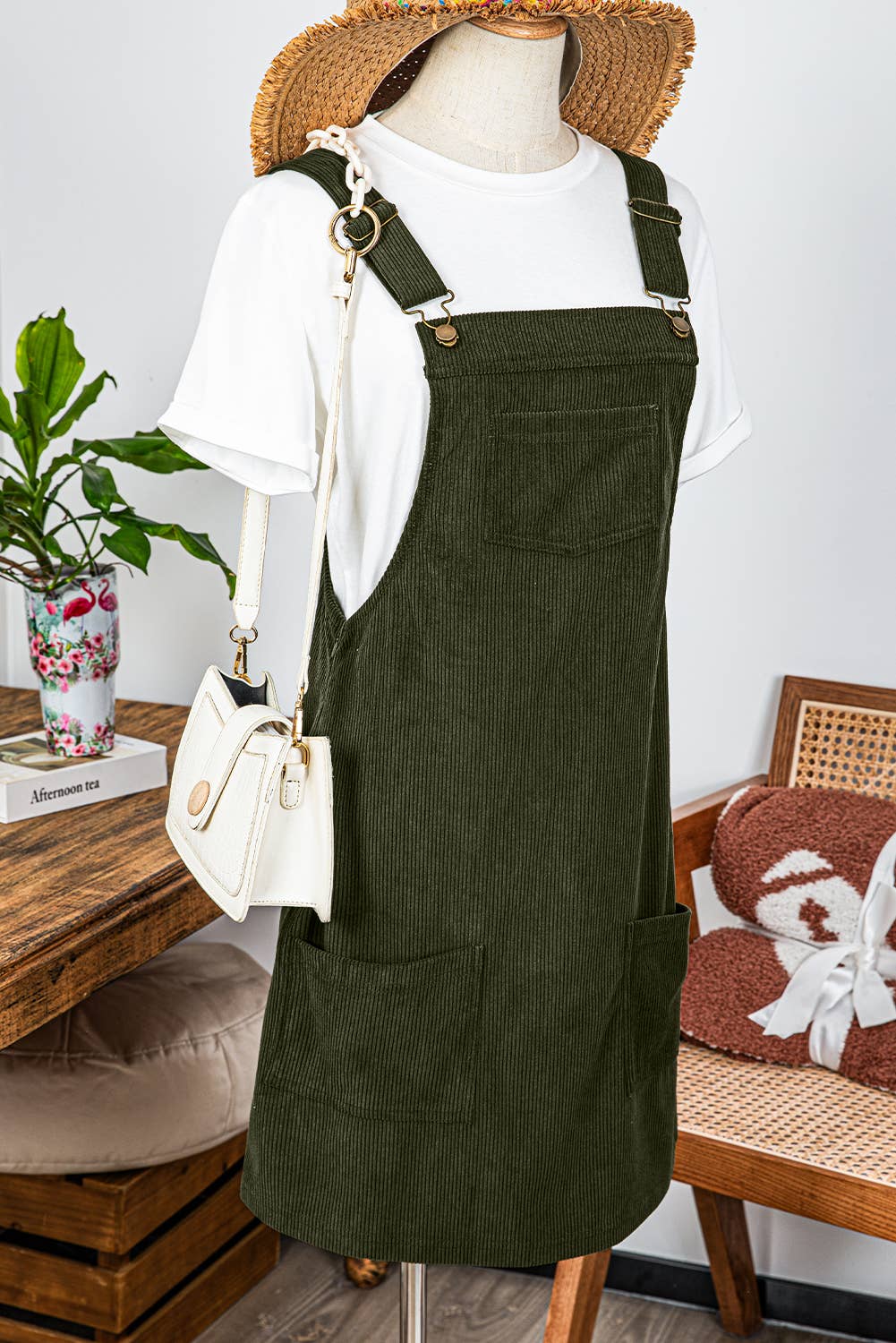 Corduroy Overall Dress