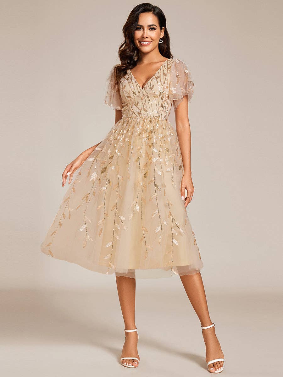Ruffles Sleeve sequin dress