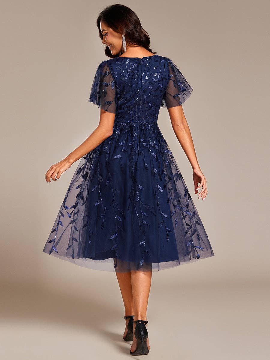 Ruffles Sleeve sequin dress