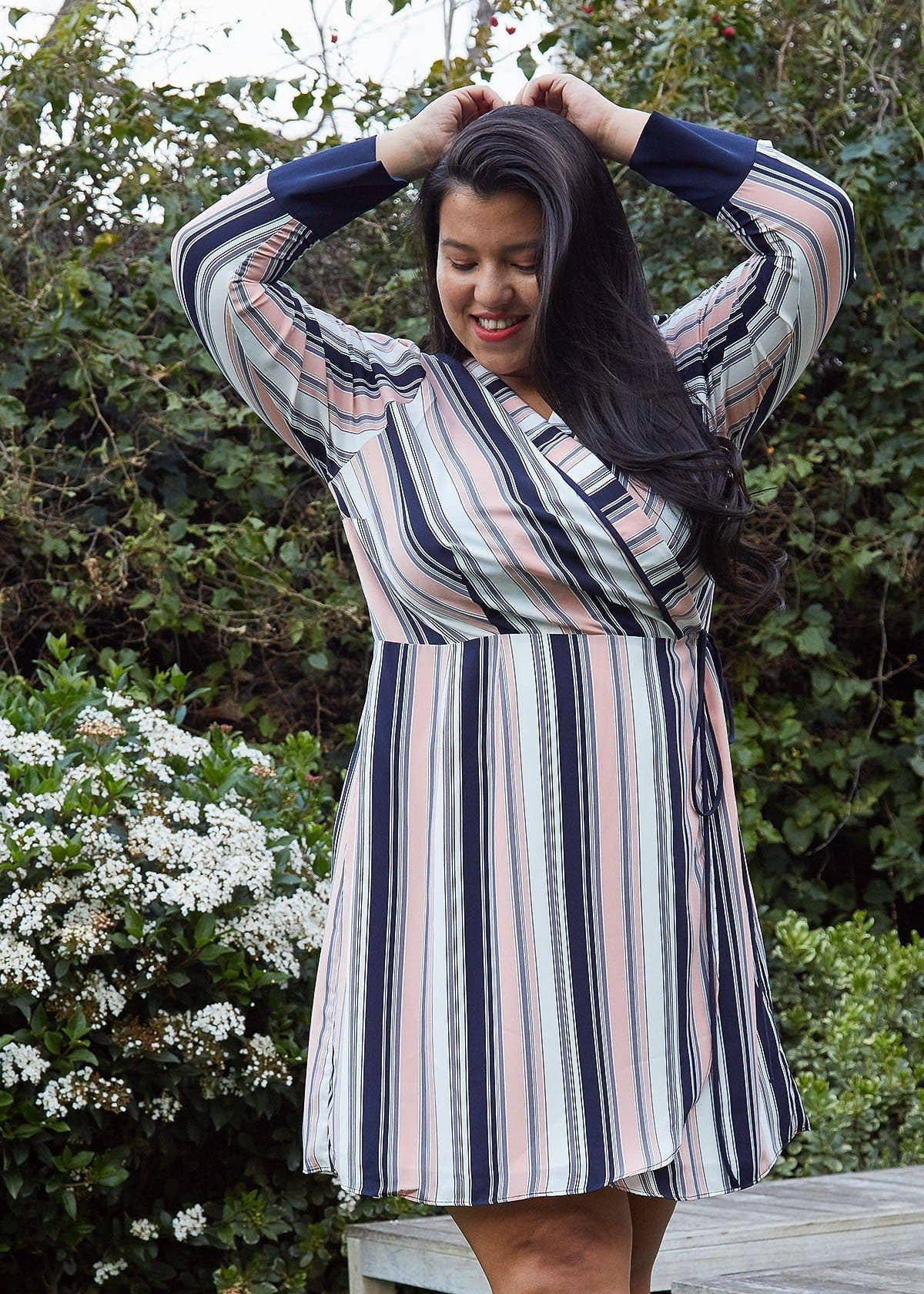 Wrap Dress With Cuff Binding