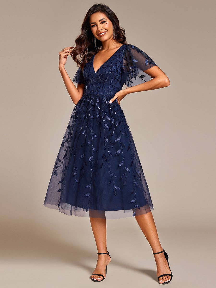 Ruffles Sleeve sequin dress