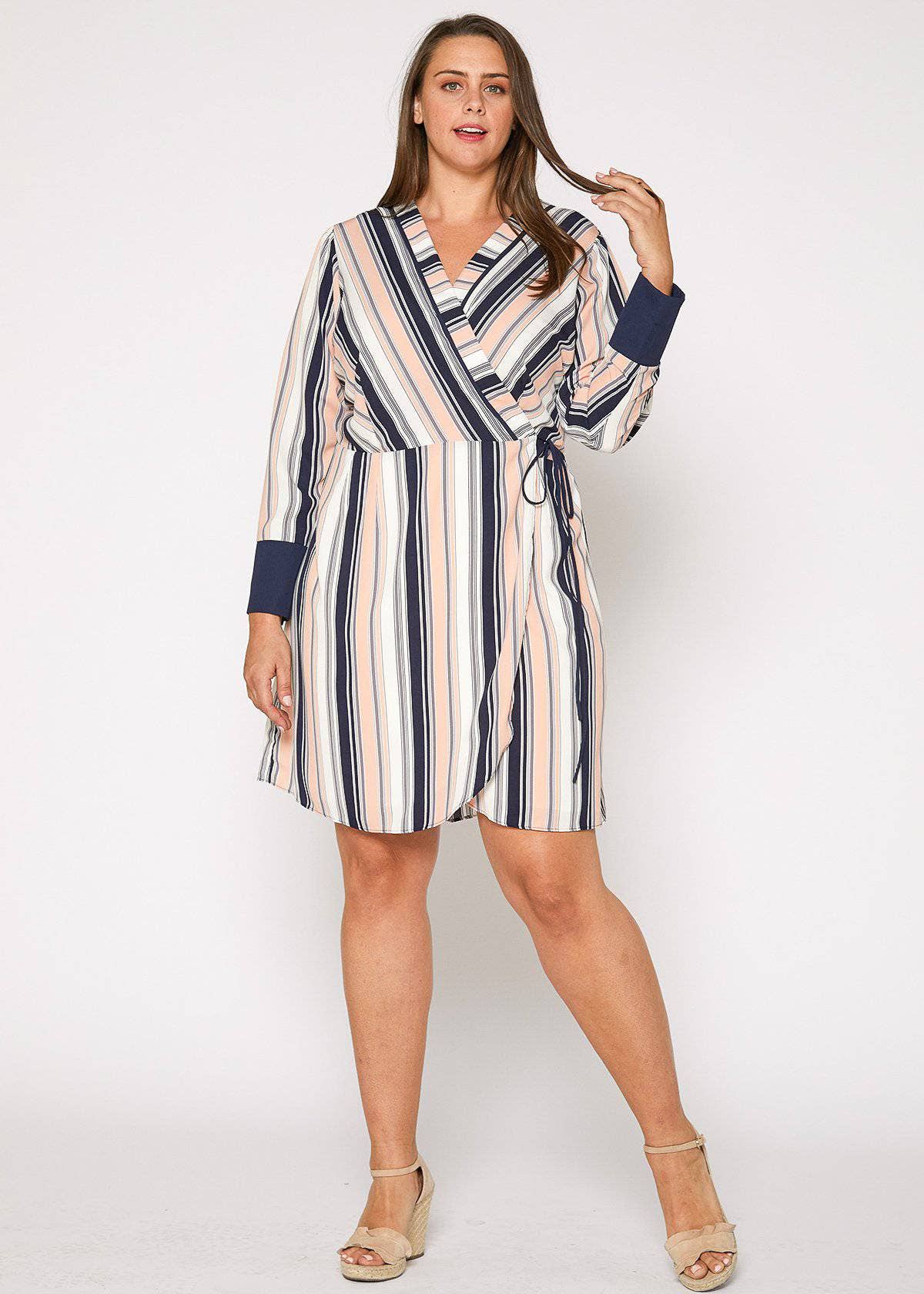 Wrap Dress With Cuff Binding