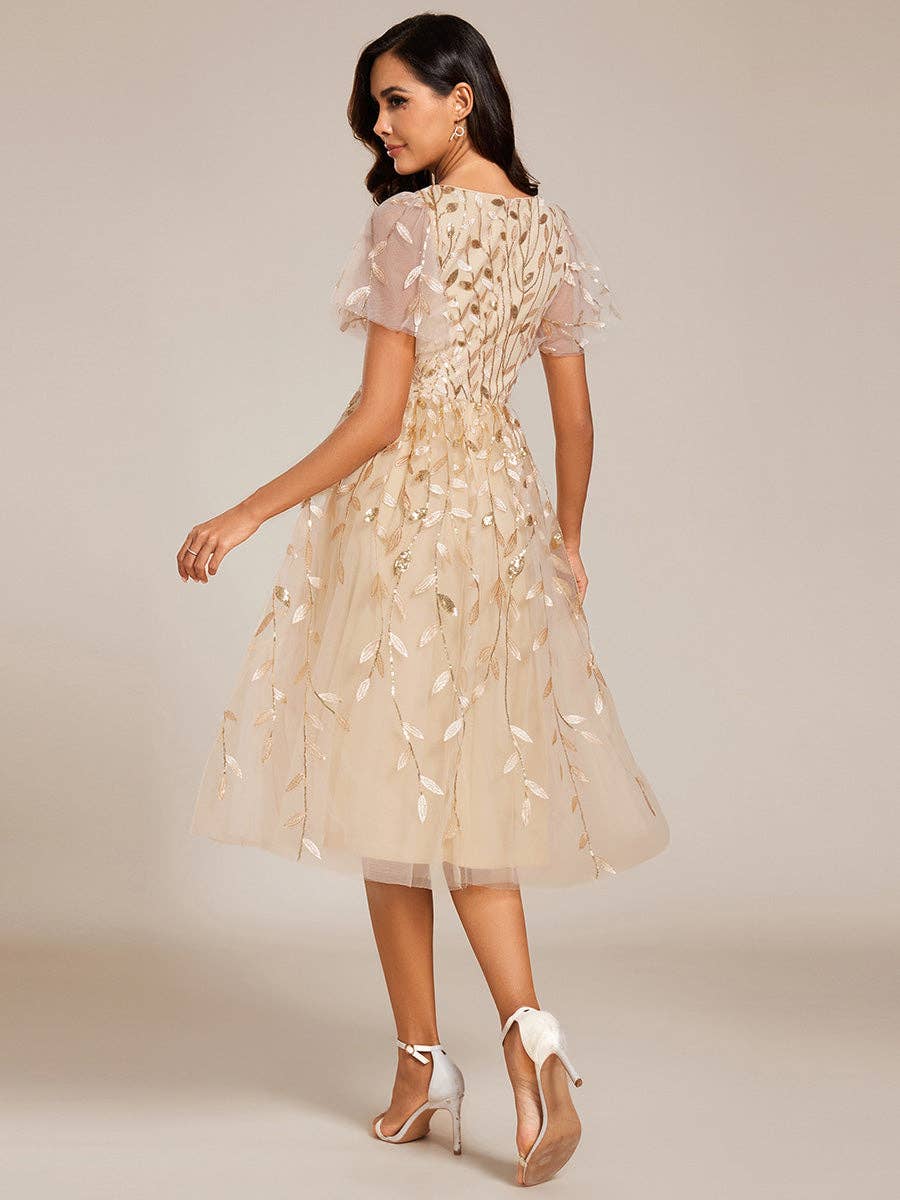 Ruffles Sleeve sequin dress