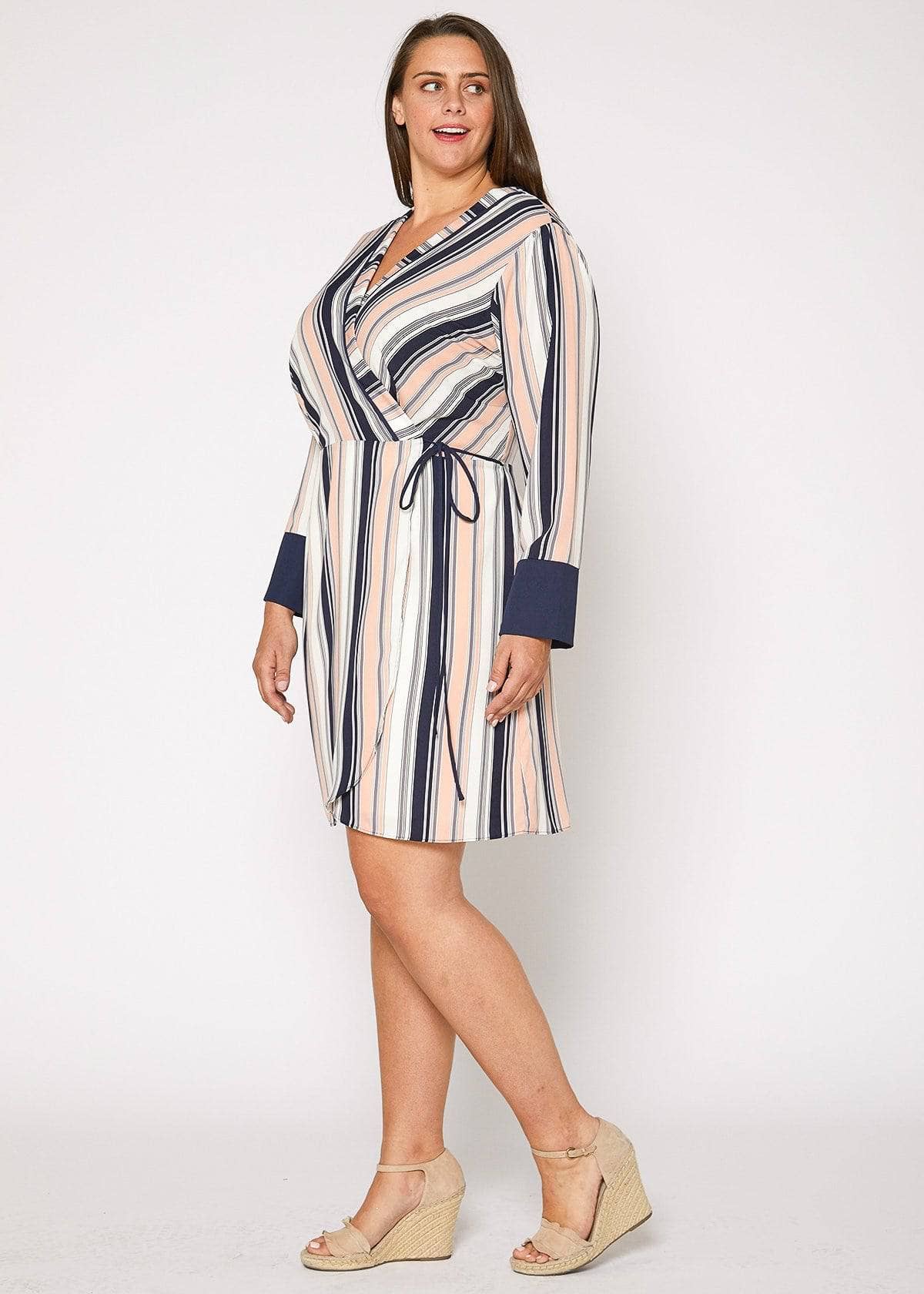 Wrap Dress With Cuff Binding