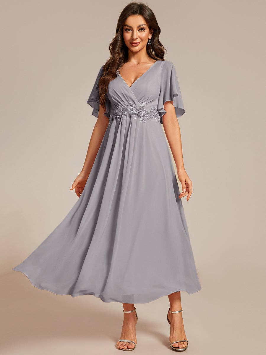Monica Elegant Dress 16 / Grey