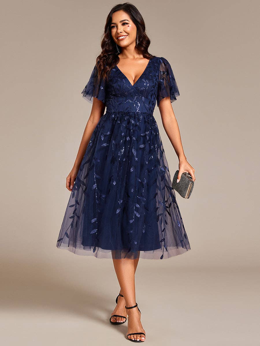 Ruffles Sleeve sequin dress