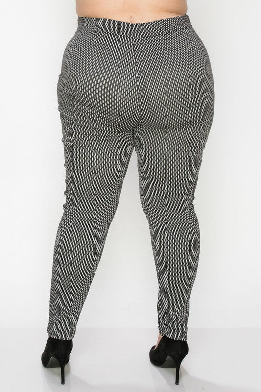 Elasticized Skinny Plaid Pants