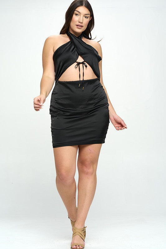Cross Over Black Dress