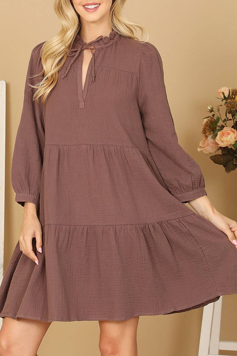 Babydoll long sleeve dress