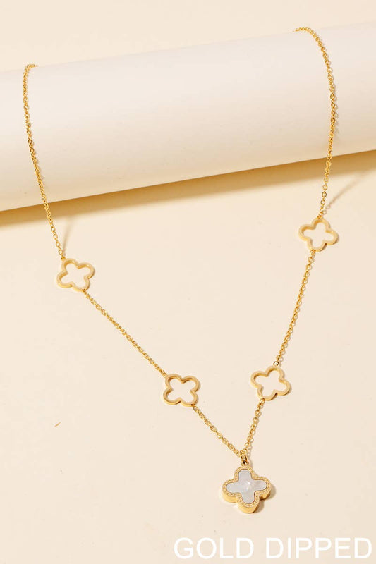 Stainless Steel Clover Station Charms Chain