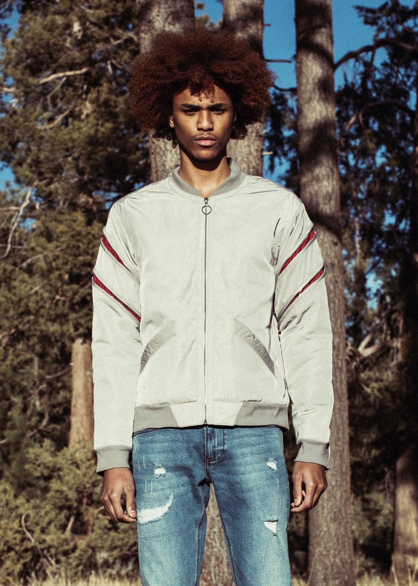 Men's Bomber Jacket with Zipper