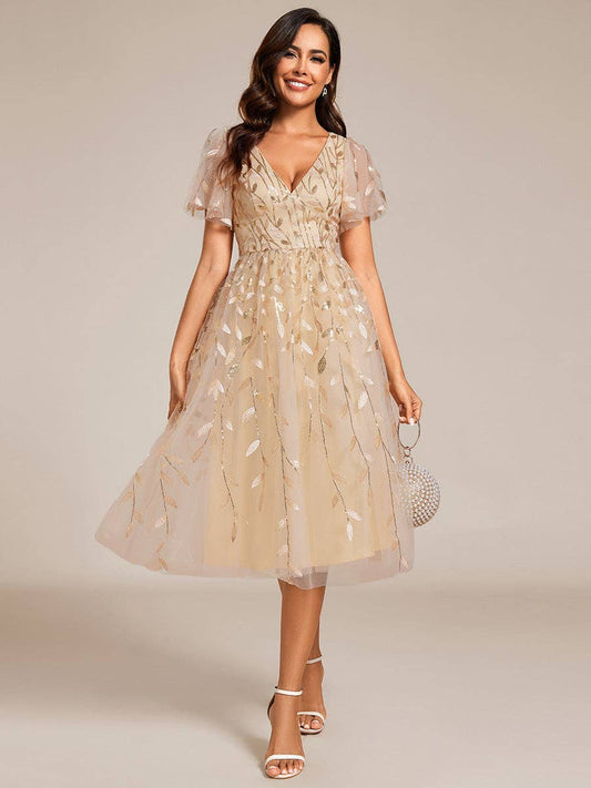 Ruffles Sleeve sequin dress
