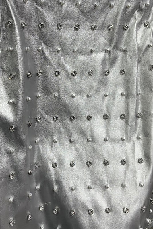 STUD AND PEARL MINI DRESS