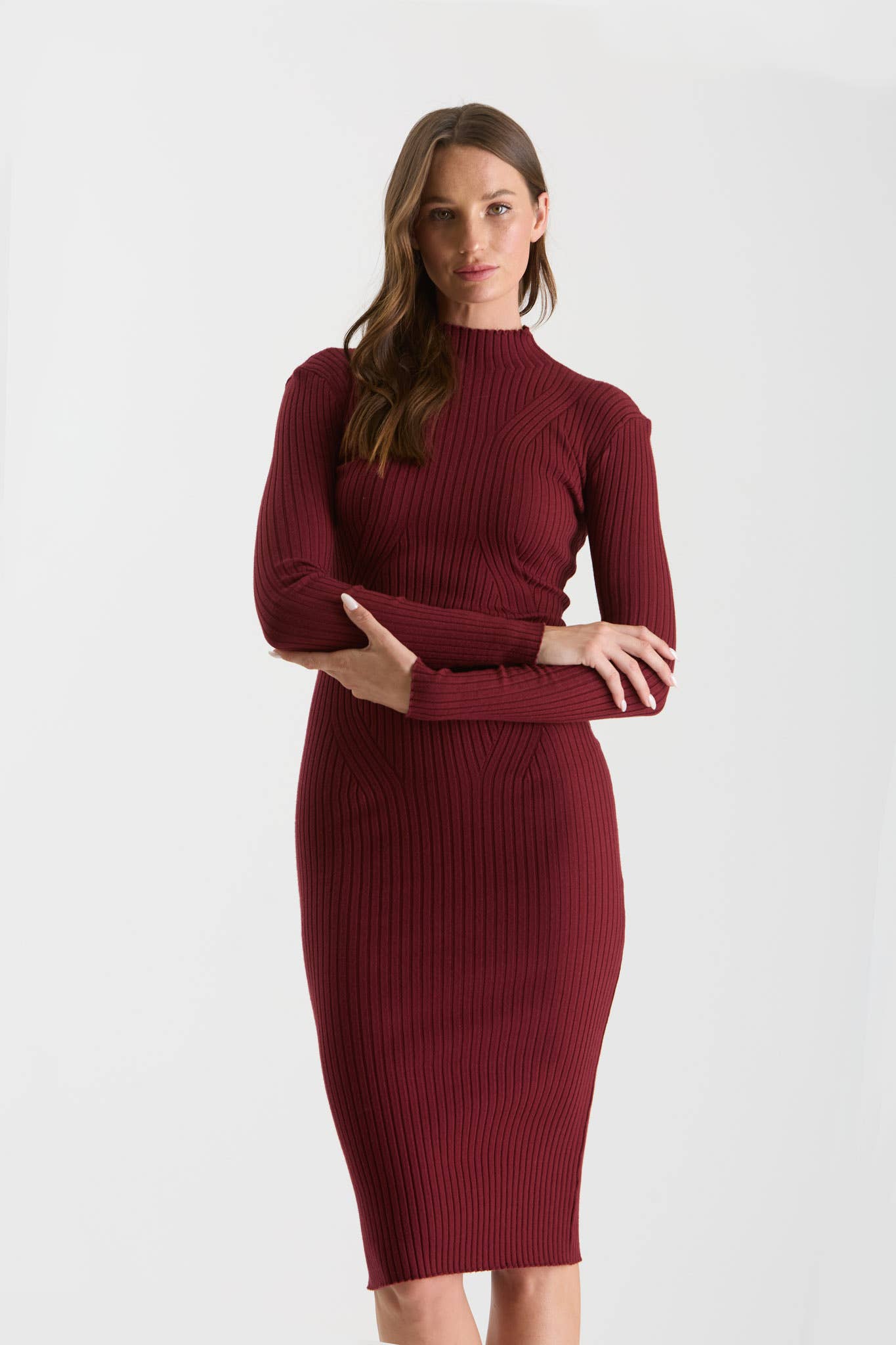 sweater bodycon midi dress Short Sleeve Rib Sweater Bodycon Midi Dress - SMALL / Black