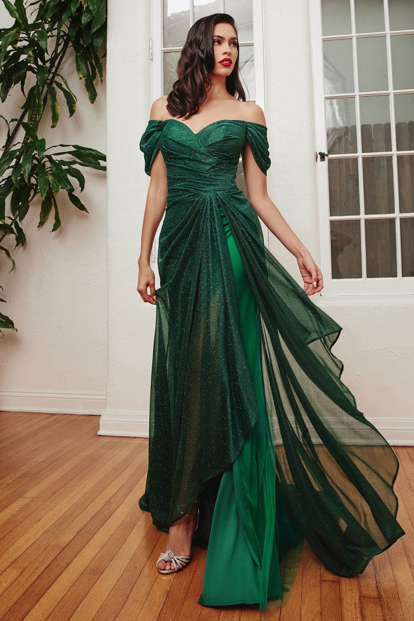 OLIVIA OFF THE SHOULDER GLITTER DRESS