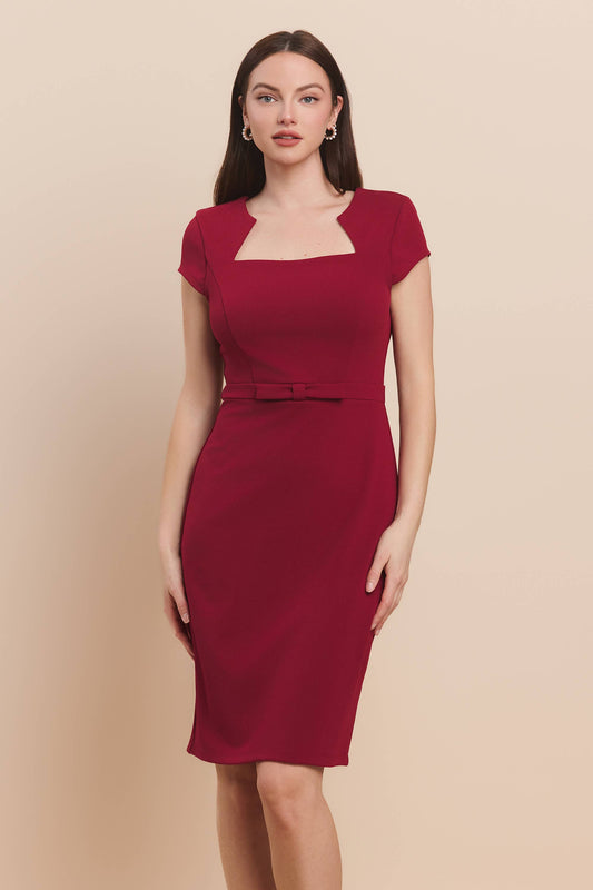Square neck midi dress