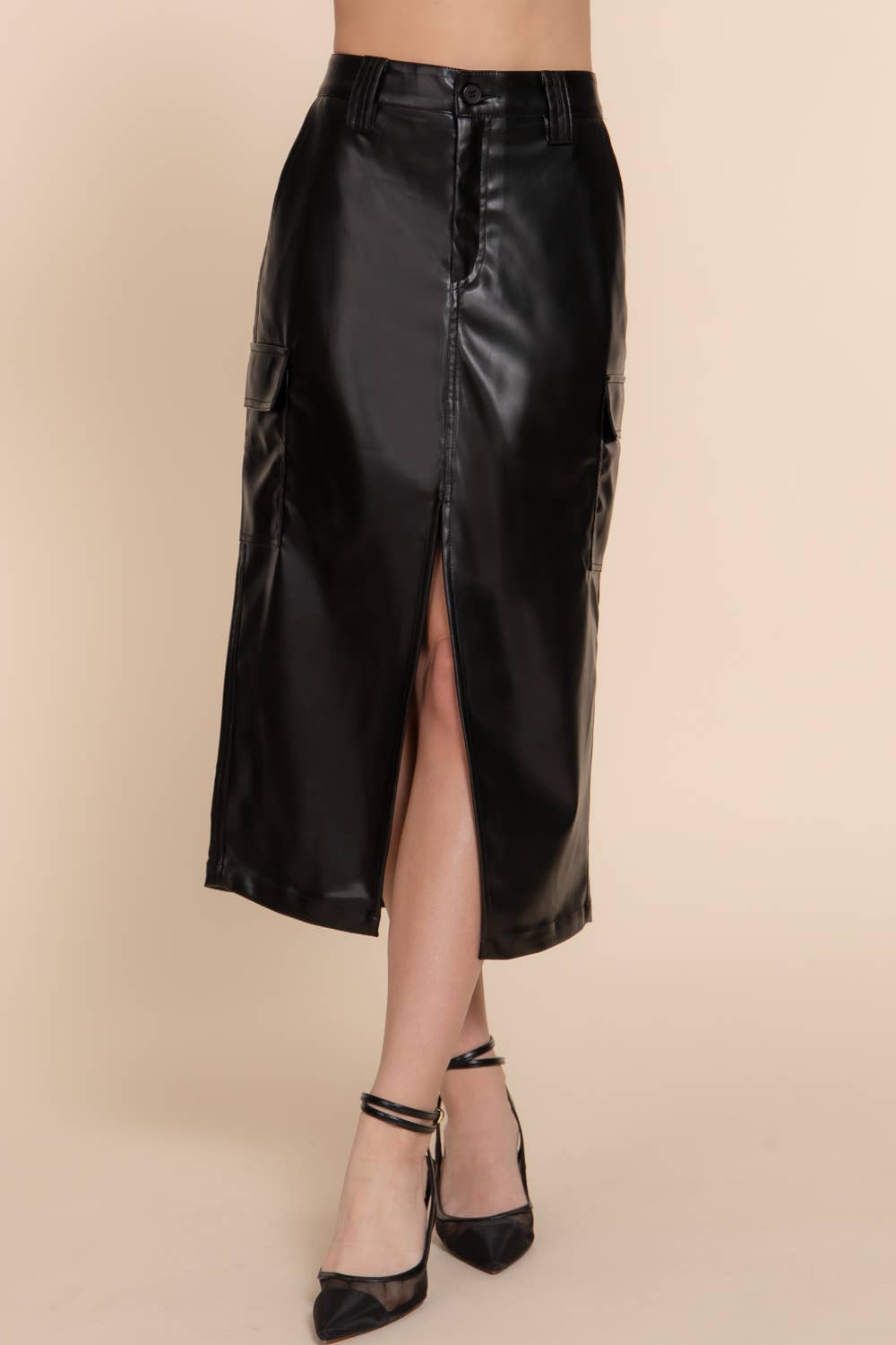 BLACKY Faux Leather Skirt