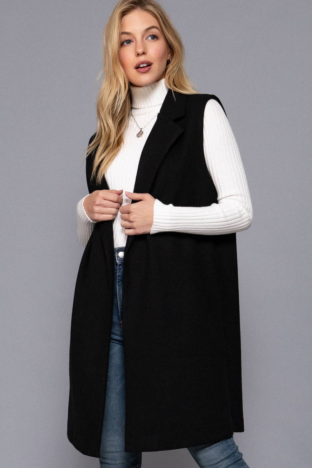 Sleeveless Open Vest
