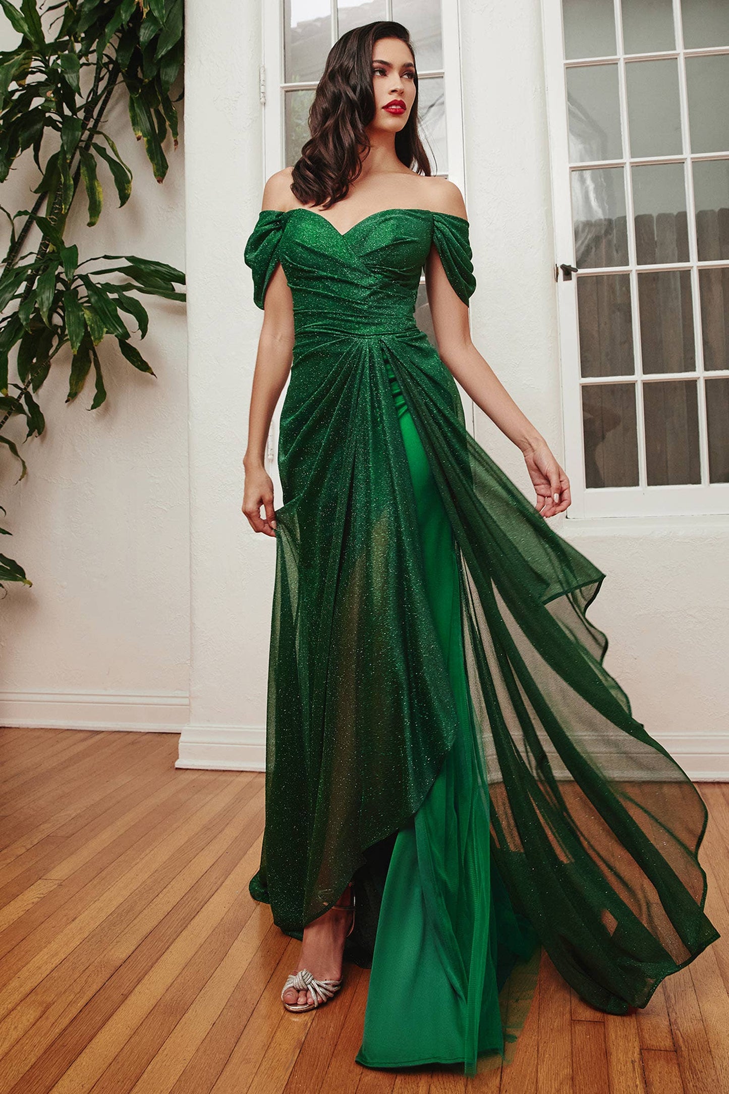 OLIVIA OFF THE SHOULDER GLITTER DRESS