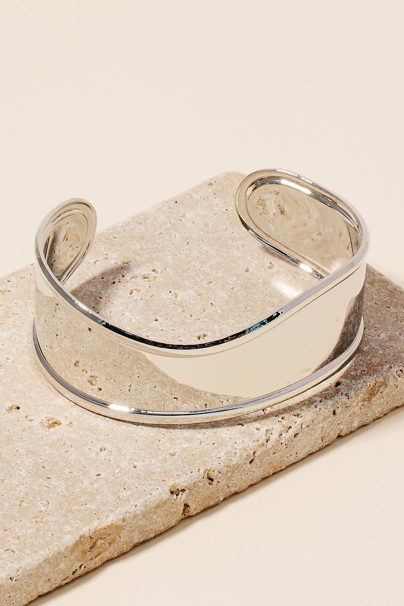 Wide Wavy Cuff Bracelet