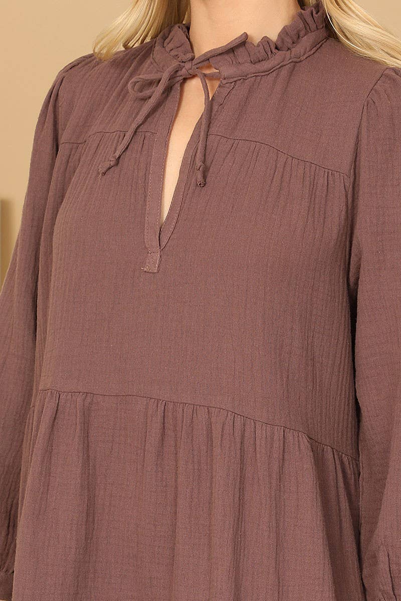 Babydoll long sleeve dress