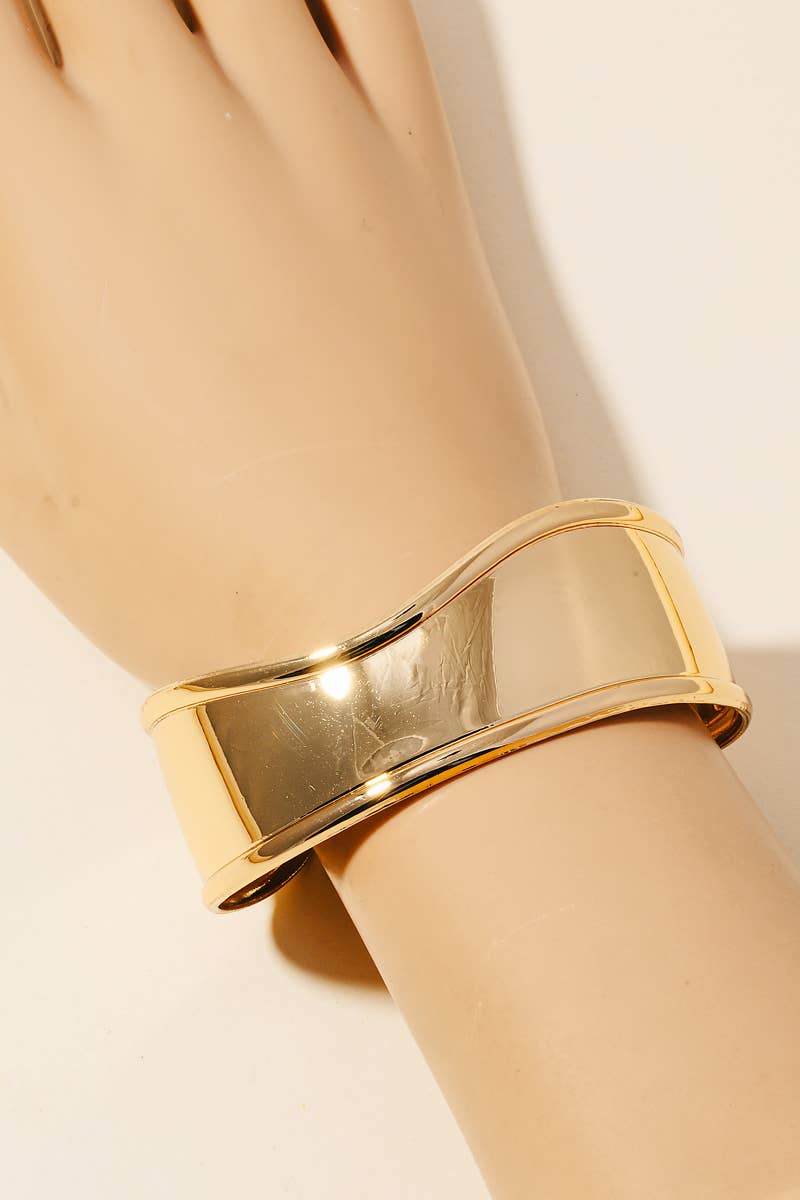 Wide Wavy Cuff Bracelet