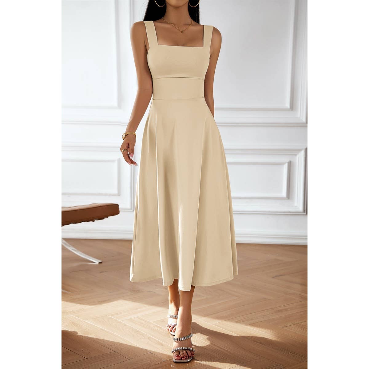 Midi Dress Beige