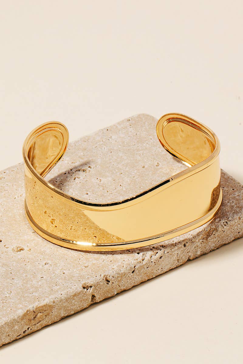 Wide Wavy Cuff Bracelet