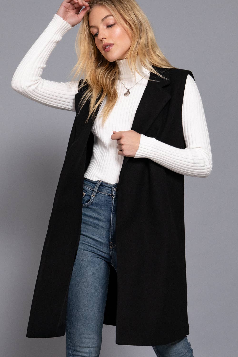Sleeveless Open Vest